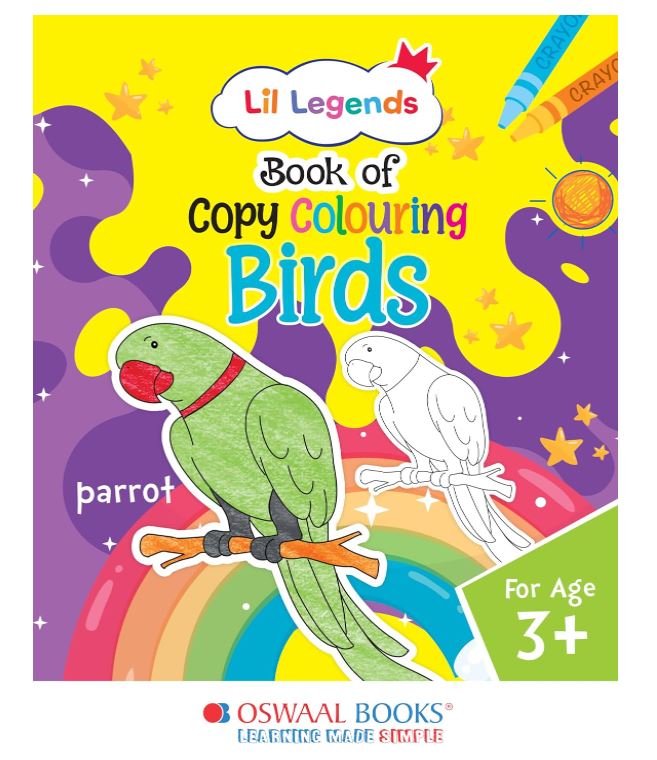 Oswaal Lil Legends Book of Copy Colouring for kids,To Learn About Birds